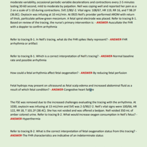 AWHONN Advanced FHM Course Exam Answers & Answers 2024 ( A+ GRADED 100% VERIFIED)// CASE STUDY - Image 2