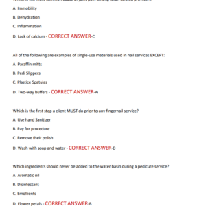 Indiana PSI Nail 2025-2026 LATEST ACTUAL EXAM 120 QUESTIONS AND CORRECT ANSWERS GRADED A+ - Image 3