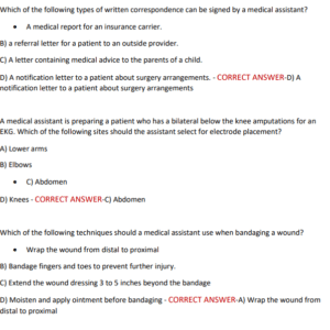 NHA MEDICAL ASSISTANT EXAM 2025: LATEST UPDATE WITH MOST TESTED QUESTIONS & ANSWERS COVERED ALREADY GRADED A+ - Image 3