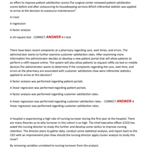 Wgu d514 analytical methods of health care leaders test / analytical methods of healthcare leaders wgu d514 test exam questions and correct answers (latest updated version ) new!! - Image 3