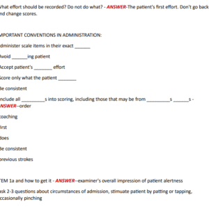 NIH Stroke Scale – All Test Groups A-F (patients 1-6) 2024 ( A+ GRADED 100% VERIFIED) - Image 3