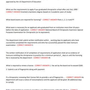 2025–2026 Florida Laws and Rules Chiropractic Board Exam Review | 150 Questions with Correct Verified Answers | FL Laws & Rules Chiropractic Exam LATEST VERSION | BRAND NEW!! | GRADED A+ - Image 4