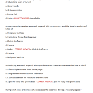 NUR 3405 – Pharmacology in Nursing Practice | 2025–2026 | Exam Review with 100 Verified Questions and Correct Answers | GRADED A+ - Image 3