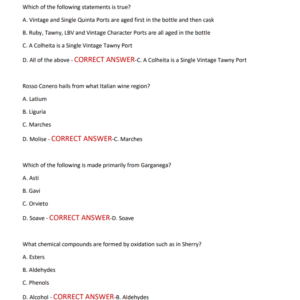 CERTIFIED SPECIALIST WINE ACTUA EXAM 100 QUESTIONS AND CORRECT ANSWERS 2025-2026 LATEST ALREADY GRADED A+ - Image 5