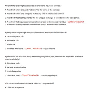 MICHIGAN LIFE INSURANCE EXAM 2025–2026 | COMPLETE PRACTICE TEST BANK | VERIFIED QUESTIONS & CORRECT ANSWERS (STATE + NATIONAL - Image 3