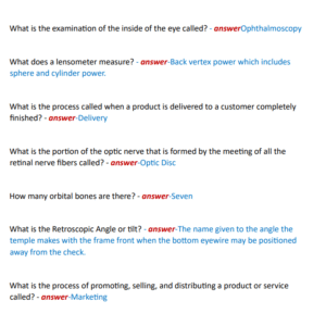 CERTIFIED PARAOPTOMETRIC CODER EXAM, PRACTICE EXAM AND STUDY GUIDE NEWEST 2024 ACTUAL EXAM 110 QUESTIONS AND CORRECT DETAILED ANSWERS|ALREADY GRADED A+ - Image 4