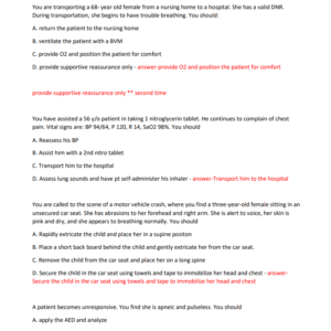 EMT FINAL REAL EXAM QUESTIONS AND CORRECT ANSWERS 2024-2025 BRANDNEW!!//GRADED A+ - Image 4
