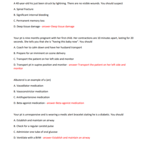 EMT FINAL REAL EXAM QUESTIONS AND CORRECT ANSWERS 2024-2025 BRANDNEW!!//GRADED A+ - Image 3