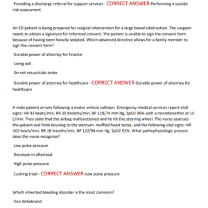 EMERGENCY NURSING & CLINICAL DECISION-MAKING | 2025–2026 COMPREHENSIVE STUDY GUIDE | VERIFIED NCLEX & CERTIFICATION QUESTIONS WITH CORRECT ANSWERS - Image 3