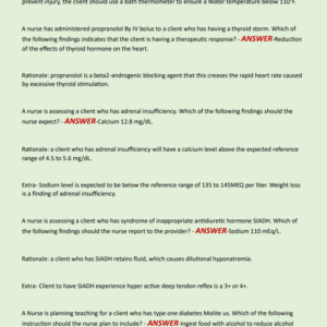 RN TARGETED ENDOCRINE NEWEST 2024 ACTUAL EXAM 120 QUESTIONS AND CORRECT DETAILED ANSWERS WITH RATIONALES (VERIFIED ANSWERS) |ALREADY GRADED A - Image 4