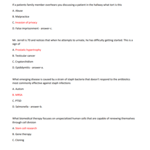 POST-TEST NCHSE REAL EXAM QUESTIONS AND VERIFIED ANSWERS 2024-2025 LATEST UPDATE//GRADED A+ - Image 3