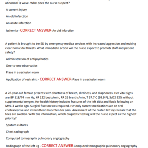 EMERGENCY NURSING {GEN} & CLINICAL DECISION-MAKING | 2025–2026 COMPREHENSIVE STUDY GUIDE |170 VERIFIED NCLEX & CERTIFICATION QUESTIONS WITH CORRECT ANSWERS - Image 4