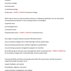 C202 Managing Human Capital Final Exam Prep Quiz Covering WGU C202 Final Exam Practice 100 Questions with Correct Answers Latest covering most latest questions - Image 4