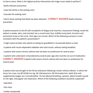EMERGENCY NURSING {GEN} & CLINICAL DECISION-MAKING | 2025–2026 COMPREHENSIVE STUDY GUIDE |170 VERIFIED NCLEX & CERTIFICATION QUESTIONS WITH CORRECT ANSWERS - Image 3