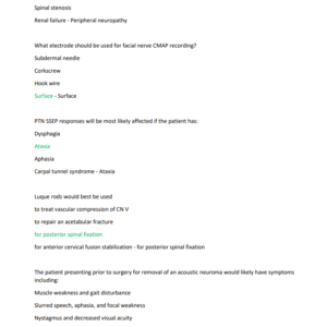 CNIM PRACTICE EXAM QUESTIONS AND CORRECT ANSWERS 2024-2025 LATEST UPDATE//GRADED A+ - Image 4