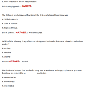 Psychology Midterm EXAM 150 QUESTIONS AND CORRECT ANSWERS 2025 LATEST VERSION ALL YOU NEED TO PASS PSYCHOLOGY EXAM//ALREADY GRADED A+ - Image 4