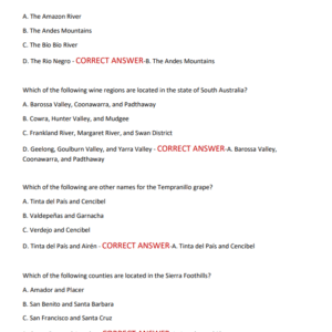 CERTIFIED SPECIALIST WINE ACTUA EXAM 100 QUESTIONS AND CORRECT ANSWERS 2025-2026 LATEST ALREADY GRADED A+ - Image 4