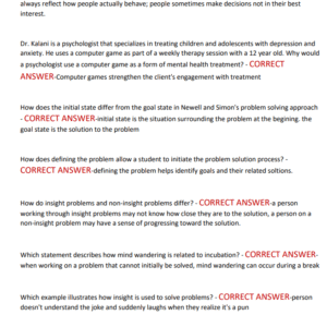 WGU D570 Cognitive Psychology Pre-assessment and Assessment Practice Questions and Correct Answers Plus 2025-2026 Study Guide/ D570 Exam Practice Guide Latest - Image 3