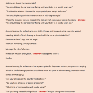 OB CAPSTONE NEWEST 2024-2025 ACTUAL EXAM 100 QUESTIONS AND CORRECT ANSWERS//GRADED A+ - Image 4