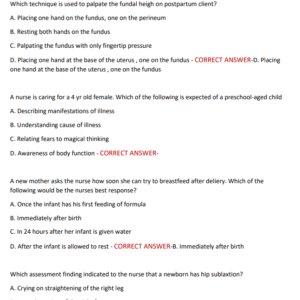 NUR2513 – MATERNAL-CHILD EXAM 2 | A+ GRADED 2025–2026 REVISION PACK | 120 FREQUENTLY TESTED QUESTIONS & ANSWERS INCLUDED - Image 7