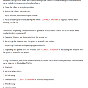 NUR2513 – MATERNAL-CHILD EXAM 2 | A+ GRADED 2025–2026 REVISION PACK | 120 FREQUENTLY TESTED QUESTIONS & ANSWERS INCLUDED - Image 6
