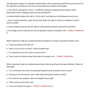 NSG 3450 EXAM 3 MENTAL HEALTH PRACTICE EXAM 70 QUESTIONS WITH CORRECT ANSWERS LATEST 2024/2025 GALEN COLLEGE/ GALEN NSG 3450 EXAM 3 MENTAL HEALTH PREP QS & AS Martin is a 23y/o male w/ a new diagnosis of schizophrenia, and his family is receiving info from a home health nurse. The topic of education is suicide prevention, and the nurse recognizes effective teaching when the mother says: - Image 3
