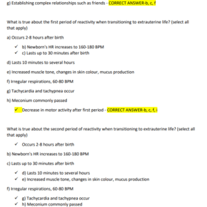 NURS 2546 – WEEK 7 THE NEWBORN | A+ GRADED 2025–2026 REVISION | 130 MOST TESTED QUESTIONS & ANSWERS INCLUDED - Image 7