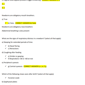 NURS 2546 – WEEK 7 THE NEWBORN | A+ GRADED 2025–2026 REVISION | 130 MOST TESTED QUESTIONS & ANSWERS INCLUDED - Image 6