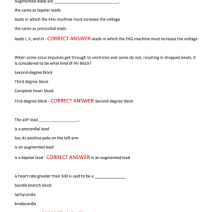 EKG FINAL EXAM LATEST VERSION | 400 QUESTIONS WITH CORRECT DETAILED ANSWERS COVERING MOST TESTE QUESTIONS GRADED A+ - Image 3