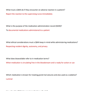 QMA EXAM LATEST REVIEW TEST BANK WITH 300 REAL EXAM QUESTIONS WITH CORRECT VERIFIED ANSWERS/ QMA EXAM TEST BANK 2025-2026(NEWEST!) - Image 3