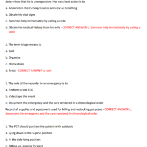 PCT EXAM AND PRACTICE EXAM NEWEST 2024 ACTUAL EXAM COMPLETE 100 QUESTIONS AND CORRECT DETAILED ANSWERS | ALREADY GRADED A+ - Image 3