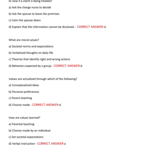 NURS2513 MIDTERM REVIEW 2025/2026: 100 MOST TESTED QUESTIONS WITH CORRECT ANSWERS – COMPLETE REVISON EXAM FOR NURSING STUDENTS - Image 3