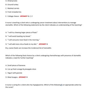 ATI RN NUTRITION PROCTORED NEWEST 2024 ACTUAL EXAM TEST BANK 80 QUESTIONS AND CORRECT DETAILED ANSWERS WITH RATIONALES (VERIFIED ANSWERS) |ALREADY GRADED A+ - Image 4