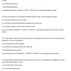 SERVSAFE FOOD HANDLER EXAMINATION 2025-2026 UPDATED STUDY GUIDE WITH 100 MOST TESTED QUESTIONS & CORRECT ANSWERS – COMPLETE PREP FOR NATIONAL CERTIFICATION - Image 3