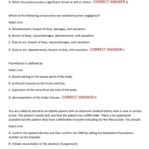 EMT 1–8 EXAM 2025/2026 – COMPLETE SET OF MODULE EXAMS WITH 250 VERIFIED QUESTIONS AND ANSWERS FOR EMT TRAINING SUCCESS - Image 3