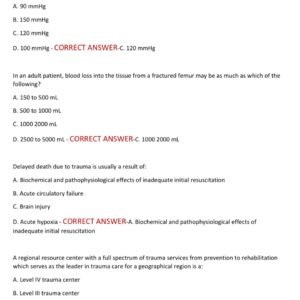 PHTLS PRE & POST TEST 2024/2025 – COMPLETE SET WITH 120 VERIFIED ANSWERS FOR TRAUMA CARE CERTIFICATION - Image 3