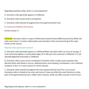 DNP 604 – MIDTERM EXAM REVIEW – JACKSON STATE UNIVERSITY – 2025 TARGETED MULTIPLE-CHOICE Q&A FOR GASTROINTESTINAL DISORDERS AND TERMINOLOGY WITH DEEP EXPLANATION COVERING THE RECENT TESTED QUESTIONS - Image 3