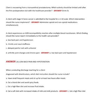 NIGHTINGALE BSN 266 HESI MED SURG EXAM WITH 100 REAL EXAM QUESTIONS AND 100% CORRECT ANSWERS ALREADY GRADED A+/ BSN 266 HESI MED SURG PRACTICE EXAM VERSION 1 (NEW!!)