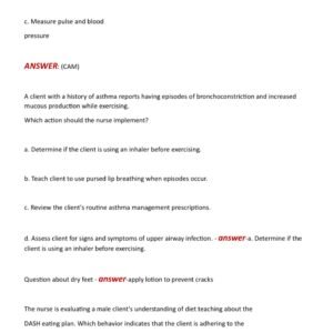 NIGHTINGALE BSN 266 HESI MED SURG EXAM WITH 100 REAL EXAM QUESTIONS AND 100% CORRECT ANSWERS ALREADY GRADED A+/ BSN 266 HESI MED SURG PRACTICE EXAM VERSION 1 (NEW!!) - Image 3