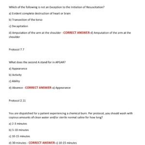 MASSACHUSETTS STATE PROTOCOLS – EMT SCOPE OF 80 PRACTICE AND TREATMENT GUIDELINES (2025 EDITION) WITH MOST TESTED QUESTIONS GRADED A+ - Image 3