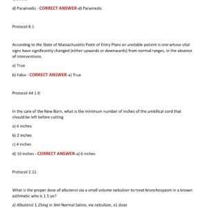 MASSACHUSETTS STATE PROTOCOLS – EMT SCOPE OF 80 PRACTICE AND TREATMENT GUIDELINES (2025 EDITION) WITH MOST TESTED QUESTIONS GRADED A+ - Image 4