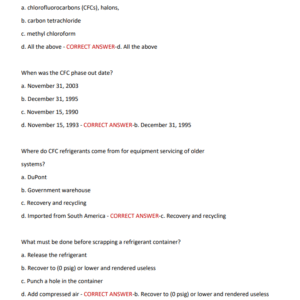 EPA 608 Core Actual Test 500 Questions and Correct Answers 2025-2026 Graded A+ - Image 3