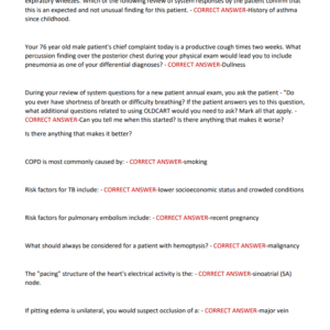Shadow Health Focused Exam Chest Pain Brian Foster 150 QUESTIONS AND CORRECT ANSWERS 2025-2026 ATEST ALREADY GRADED A+ - Image 3