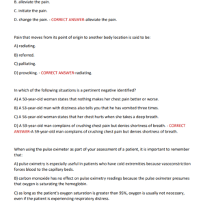 AAOS EMT Eleventh Edition Chapter 9 Patient Assessment 150 QUESTIONS WITH DETAILED ANSWERS 2025-2026 LATEST GRADED A5+ - Image 4
