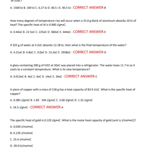 STRAIGHTERLINE CHEMISTRY FINAL EXAM VERSION 2 LATEST 2025-2026 WITH 450 QUESTIONS AND CORRECT VERIFIED ANSWERS/ STRAIGHTERLINE CHEMISTRY FINAL EXAM 2025/2026 (NEW!!) - Image 4
