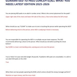 LIFEGUARD INSTRUCTOR WRITTEN TEST LATEST 2025 WITH ACTUAL QUESTIONS AND CORRECT VERIFIED ANSWERS/ALREADY GRADED A+ 100%