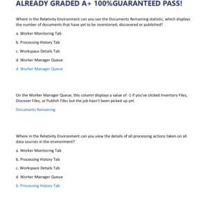 RELATIVITY PROCESSING SPECIALIST EXAM-RELATIVITYONE EXAM