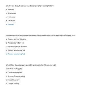 RELATIVITY PROCESSING SPECIALIST EXAM-RELATIVITYONE EXAM - Image 2