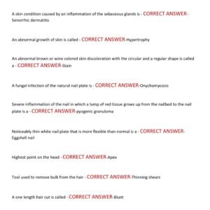 Massachusetts Cosmetology State Board ACTUAL EXAM 200 QUESTIONS AND CORRECT ANSWERS 2025-2026 LATEST VERSION GRADED A+ - Image 2