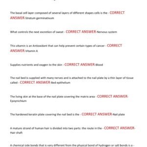 Massachusetts Cosmetology State Board ACTUAL EXAM 200 QUESTIONS AND CORRECT ANSWERS 2025-2026 LATEST VERSION GRADED A+ - Image 4